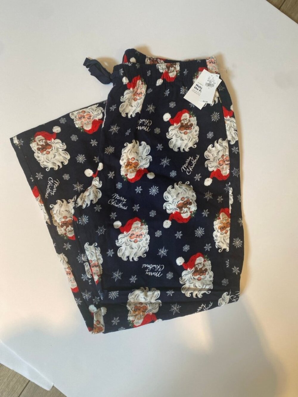 NWT Old Navy Christmas Holiday 100% Cotton Flannel "Santa" Pajama Pants Large